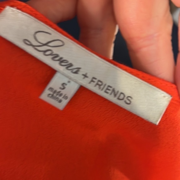 Lovers + Friends Gracie Mini Dress Split Sleeves V-neck in Coral Reef Size Small - Picture 9 of 12